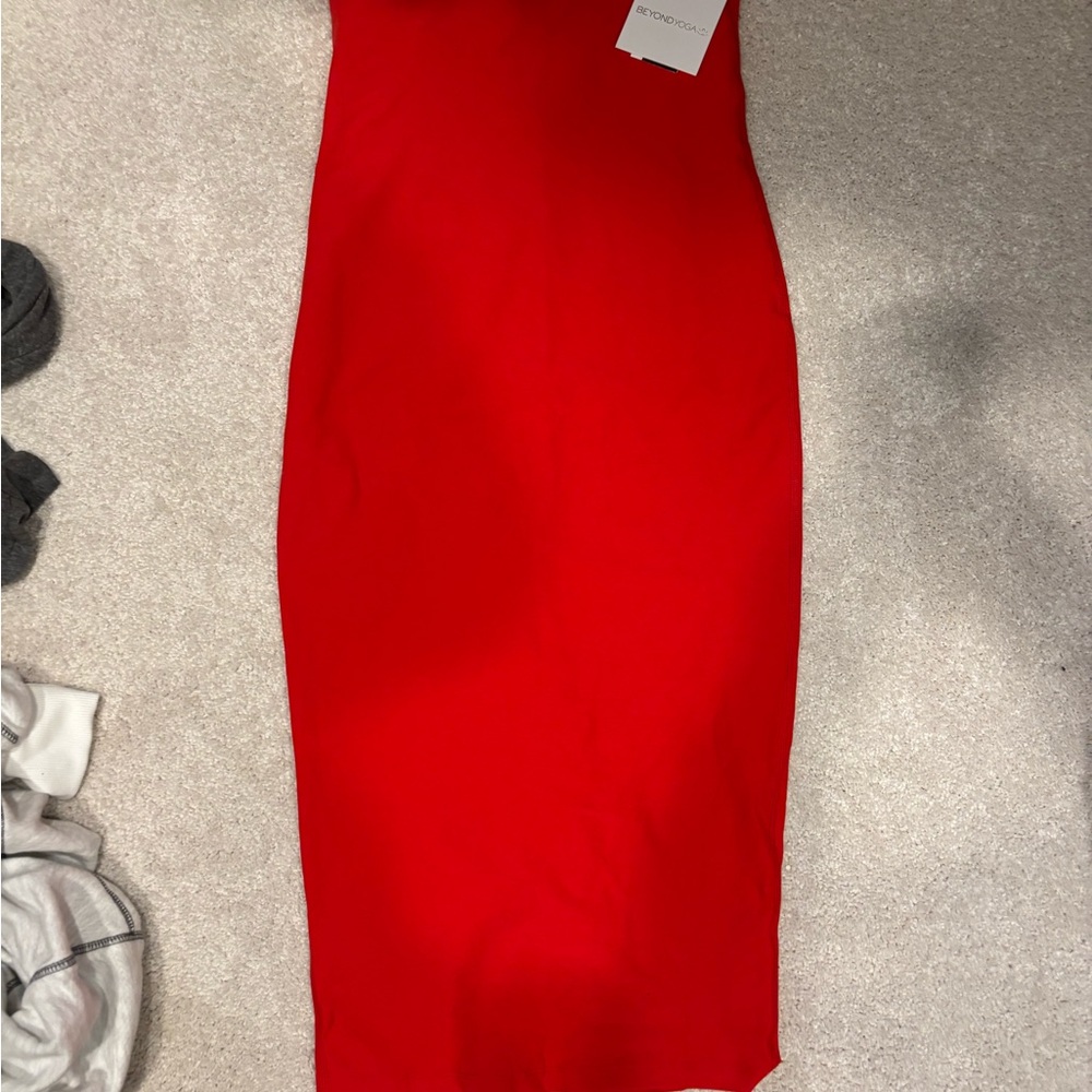 Beyond Yoga Red Strapless Dress